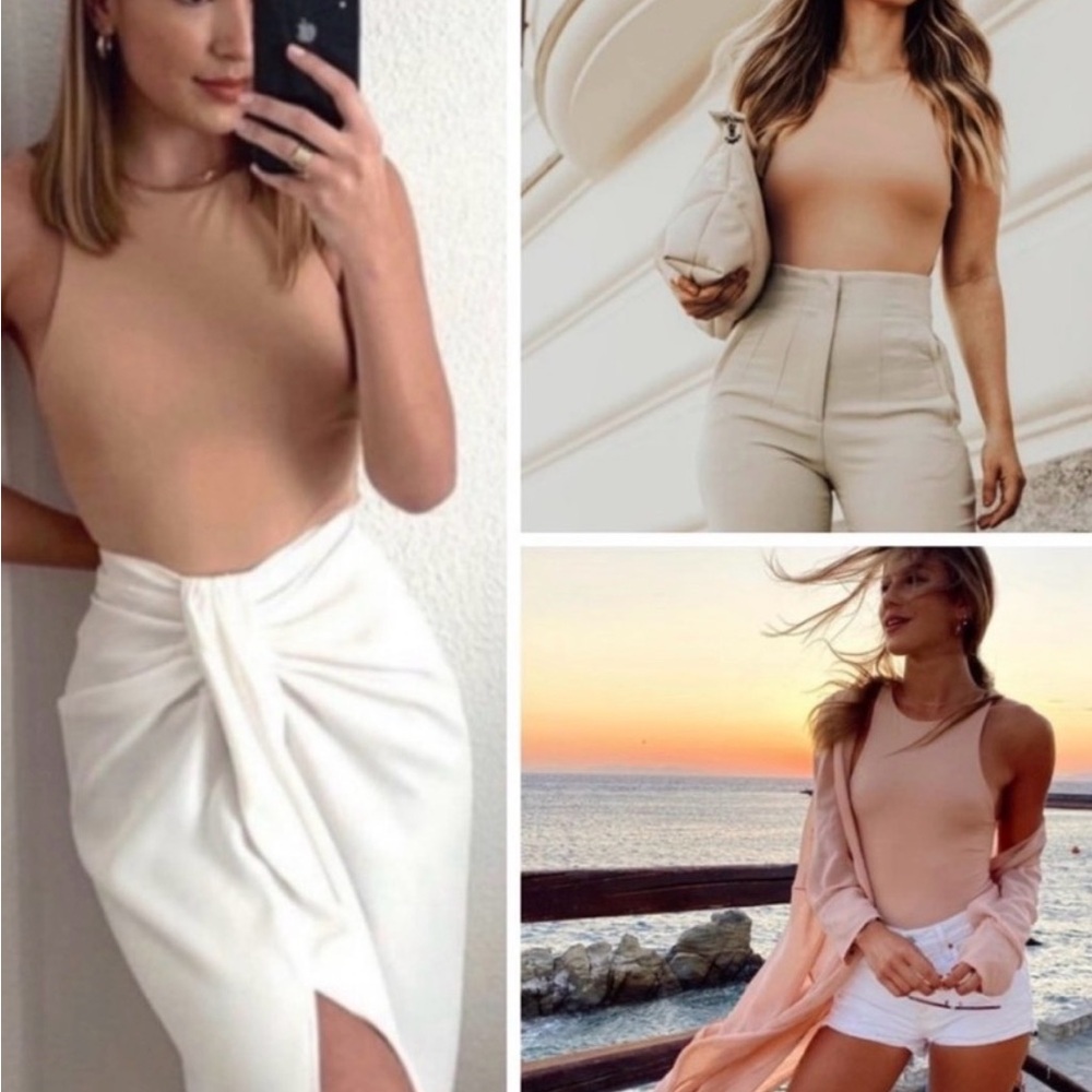 Zara Beige Sleeveless Bodysuit💛💛